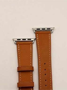 Apple Watch Leather Band, 42/44/46, New, Brown/stainless Steel